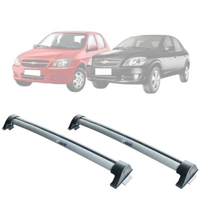 Automotive Rack Teto Aluminio GM Prisma 06 a 12 Friso PRATA