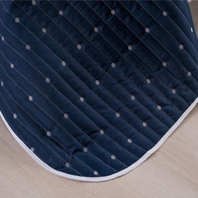 Kit Cobre Leito King 3 Peças Bordado Urbany Hipercal 400 Fios 100% Poliéster - Azul Marinho