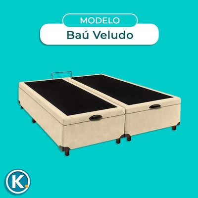 Cama Box Bau King Blindado Nature Perola 193x203