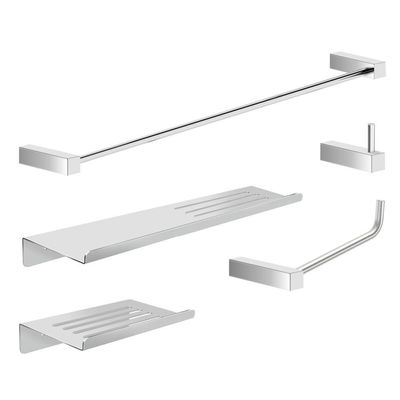 Kit Acessórios Para Banheiro Alto Brilho 5 Peças Grego Metal 2101tr