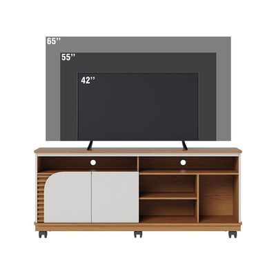 Bancada Jurere 150cm 2 Portas De Giro - Ssx Multicoisas Cor Freijo/off White Matte