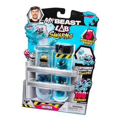 Kit 2 Tubo de Ensaio com 5 Mini Bonecos Swarms MrBeast Lab