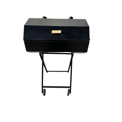 Churrasqueira A Bafo Grill Extra Grande Premium A Carvão Com Suporte Preto