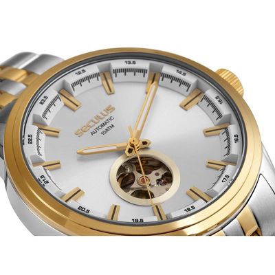 Relógio Seculus Masculino Ref: 44329gpsvba2 Automático Open Heart Bicolor