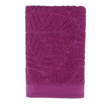 Jogo de Banho Native Fio Penteado Jacquard Folhas 05 Peças 100% Algodão - Pitaya/Rosa Vintage/Pitaya