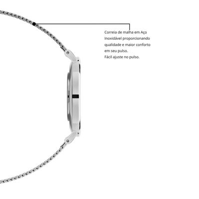 Relógio Feminino Prata Delicado Casual Elegante NewPort 32mm