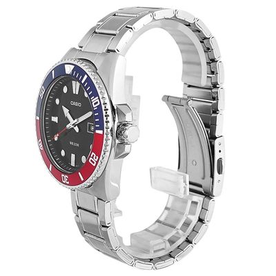 Relógio Casio Masculino Ref:Mdv-107d-1a3vdf Duro Diver Prateado
