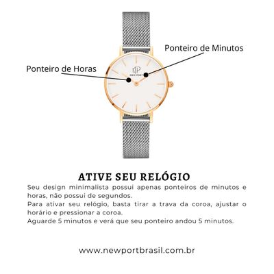 Relógio Feminino Pulseira Prateada Analógico Casual 32mm