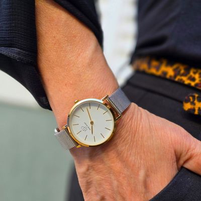 Relógio Feminino Pulseira Prateada Analógico Casual 32mm