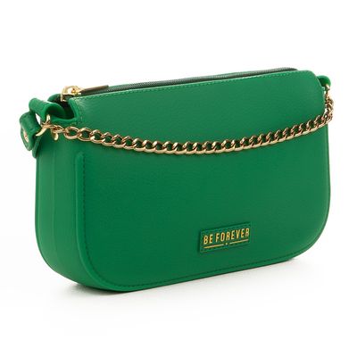 Bolsa Transversal Feminina Be Forever Glossy Rafitthy 13311 Verde
