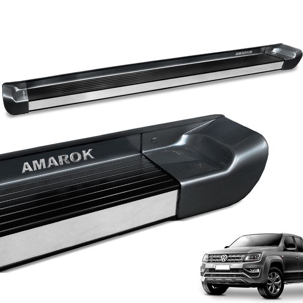 Estribo Lateral Amarok 2010 a 2025 CD Cinza Iron Personalizado