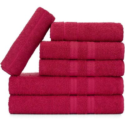 Jogo de Toalhas Gigante Itália Soft 2 Banhão + 2 Rosto + 2 Tapete Luxo 100% Algodão - Rosa