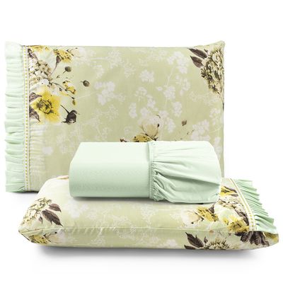 Kit Jogo de Cama Lençol Queen Minuano 3 Peças com 4 Unidades - 100% Algodão