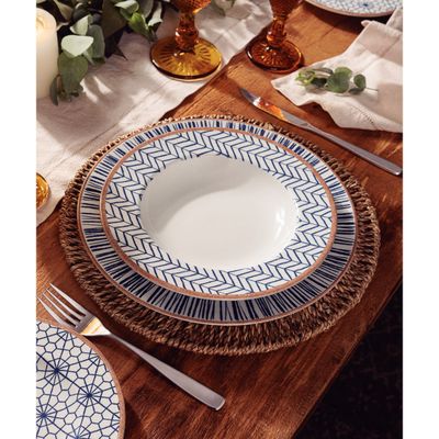 Aparelho de Jantar Tramontina Abstratta em Porcelana Decorada 30 Peças