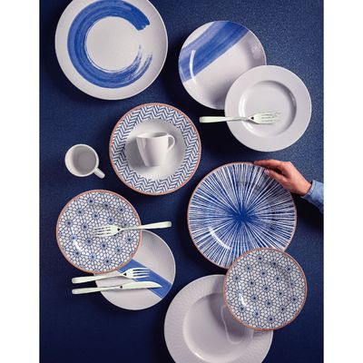 Aparelho de Jantar Tramontina Abstratta em Porcelana Decorada 30 Peças