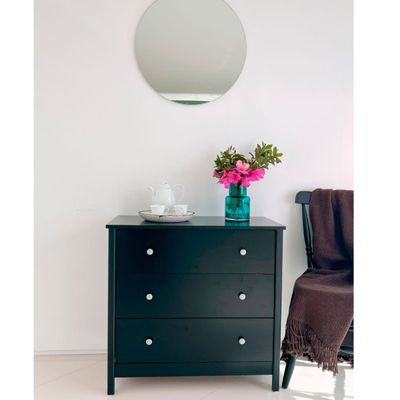 Cômoda 3 Gavetas Preta 76x40x73 cm Ditália