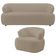 Kit Sofá 3 Lugares Para Sala 198cm Com 01 Poltrona Orgânica Florea M05 Bouclê Bege - Lyam Decor
