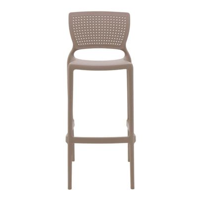 Kit 4 Banquetas Altas Plástico Resistente Tramontina Safira Camurça para Bar Bancada Ilha Cozinha