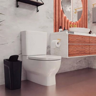 Lixeira com Tampa Basculante 10,5L Tramontina Cesto de Lixo para Banheiro Cozinha Compact