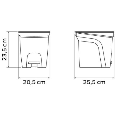 Lixeira com Tampa Pedal 7L Tramontina Compact Plástico Preto Cesto de Lixo para Casa