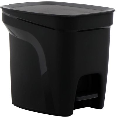 Lixeira com Tampa Pedal 7L Tramontina Compact Plástico Preto Cesto de Lixo para Casa