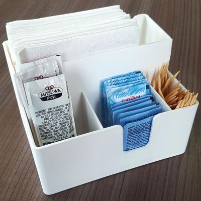 Kit 6 Porta Sachês Açúcar Guardanapos Organizador