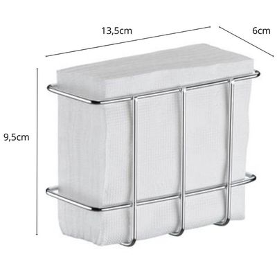 Porta Guardanapo Cromado de Mesa 13,5x6x9,5cm Cozinha Organizar Utimil