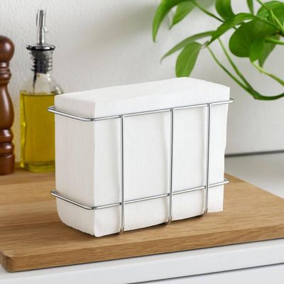 Porta Guardanapo Cromado de Mesa 13,5x6x9,5cm Cozinha Organizar Utimil