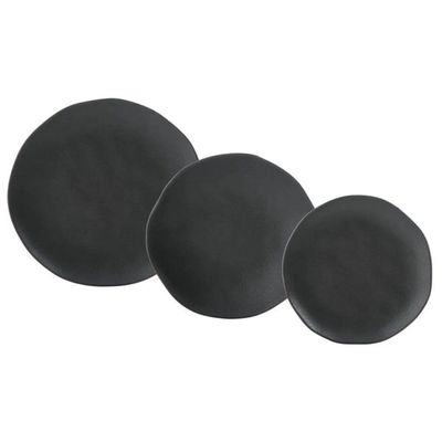 Jogo De Pratos 18 Peças Orgânico Preto Matte Porto Brasil