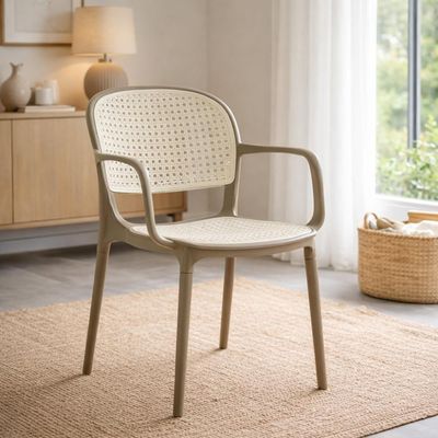Kit 8 Cadeiras De Jantar Roma Prática Com Braços Para Sala E Cozinha - Branco/cinza Escuro