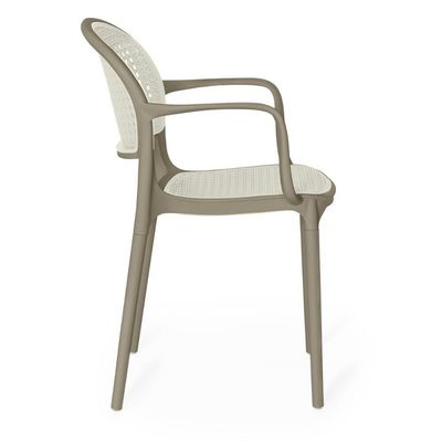 Kit 2 Cadeiras De Jantar Roma Prática Com Braços Para Sala E Cozinha - Branco/cinza Escuro