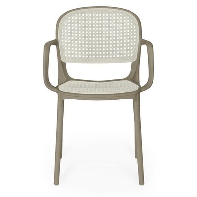 Kit 2 Cadeiras De Jantar Roma Prática Com Braços Para Sala E Cozinha - Branco/cinza Escuro
