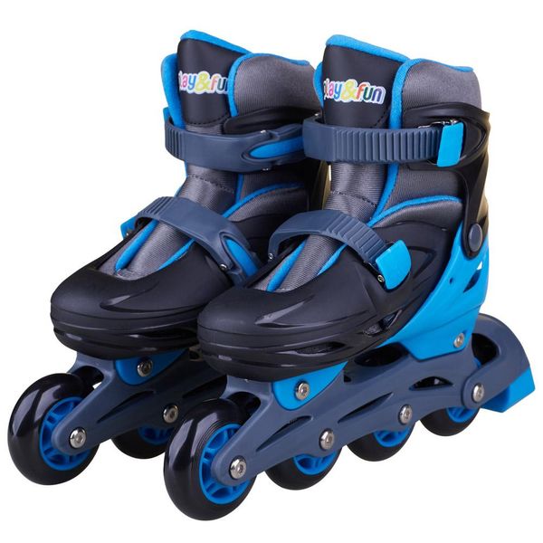 Patins Inline 32-35 Adventure Blue com Mochila Play&Fun Azul