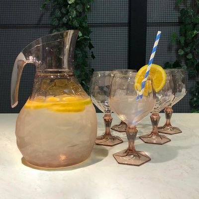 Kit Jarra 2,3L E 6 Taças 350ml Água Suco UZ