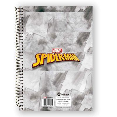 Caderno Universitário 10M Masculino Spider Man 707190365 - Culturama