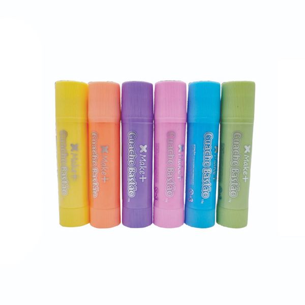 Tinta Guache em Bastão 60G Com 6 cores Tons Pastéis - Make+