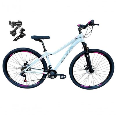 Bicicleta Aro 29 Gta Start Câmbios Shimano 21v Freio A Disco Mountain Bike Alumínio branco-cinza-rosa Tam: 15