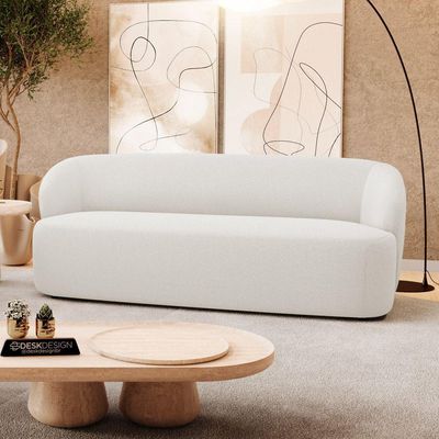 Sofá Orgânico Living Leez 170cm 02 Lugares Bouclê Off White - Desk Design Cor Off White