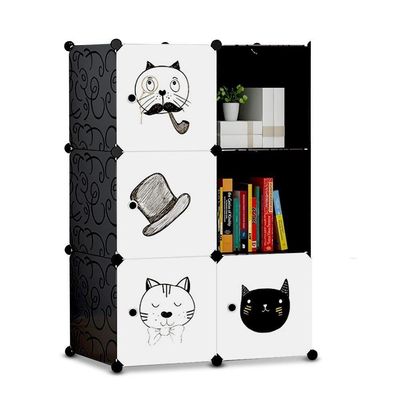 Guardaroupa Infantil Modular corativo  Estampa  Gatos Em 6 Nichos