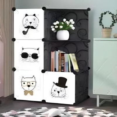 Guardaroupa Infantil Modular corativo  Estampa  Gatos Em 6 Nichos