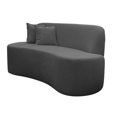 Sofá Minimalista Orgânico 2 Lugares Sala Bouclé Cinza