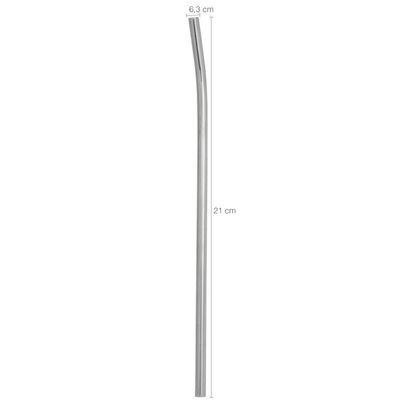 Canudo Inox Reutilizável Sustentável Curvado 6,3mm