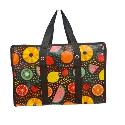 Bolsa Mala Sacola Feira Viagem Armazenamento Multiuso Dobrável Em Lona Impermeável Com Ziper Modelo:5