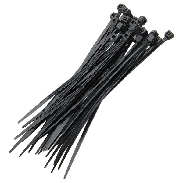Abraçadeira Nylon 3x200mm 100 Uni proteção UV TroyaTools Preto