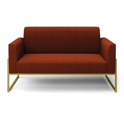 Sofá 2 Lugares Namoradeira Industrial Alta Dourado Marisa Bouclê Terra