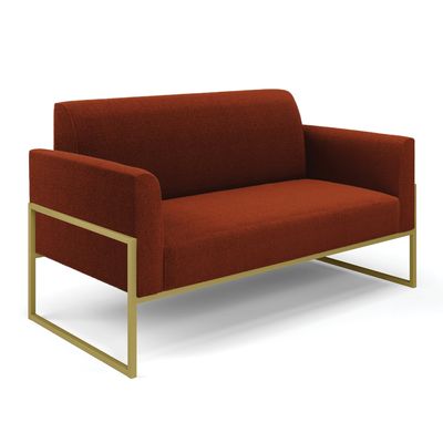 Sofá 2 Lugares Namoradeira Industrial Alta Dourado Marisa Bouclê Terra