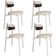 Kit 04 Cadeiras Estofada Para Sala de Jantar Astrid Branco C01 Linho Palha Courino Café - Lyam Decor