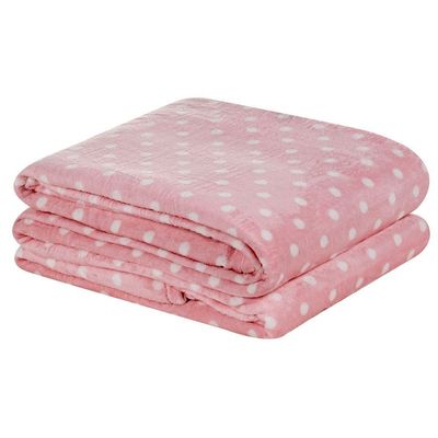 Manta Estampada Petit Poá Queen 01 Peça - Rosa