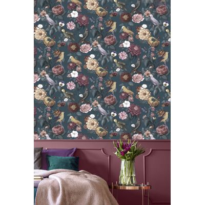 Papel de Parede Botany House Floral Azul 15547