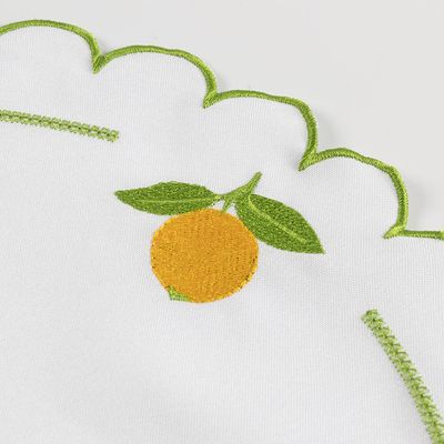 Jogo De Guardanapos Sousplat Americano 12 Peças Bordado Decorativo - Limão Siciliano Branco